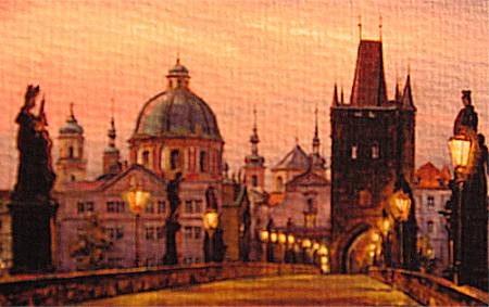 Tuschzeichnng der Karlsbr&uuml;cke